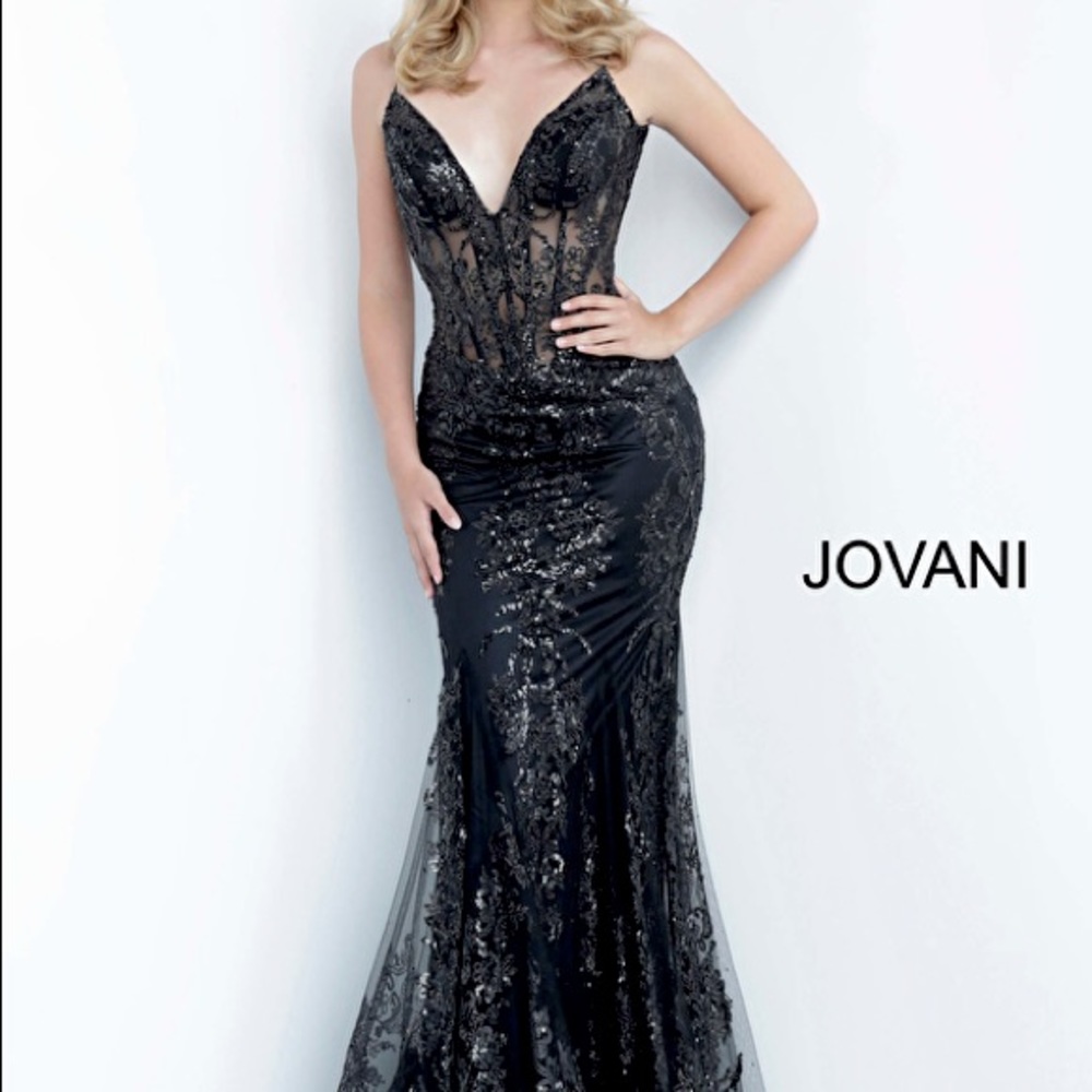 🖤NWT JOVANI BLACK MERMAID DRESS 3675 🖤